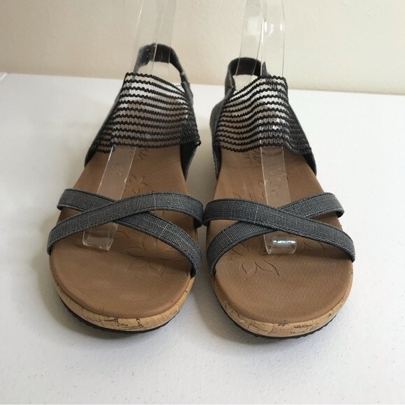 Skechers Cali Beverlee High Tea Wedge Heel Slingback Slide Black Women's Size 9 - Picture 5 of 14
